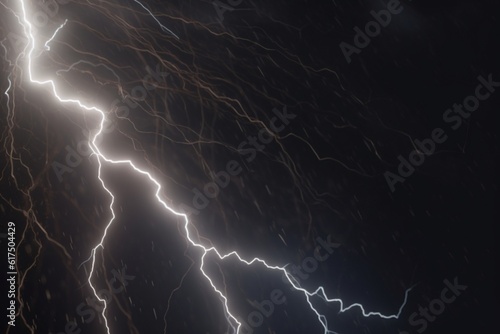 A close-up of a natural phenomenon, such as a lightning bolt or tornado, with dynamic and intense details, Generative AI