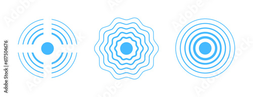 Pain concentration, headache, toothache  icon, radial pain target icon set