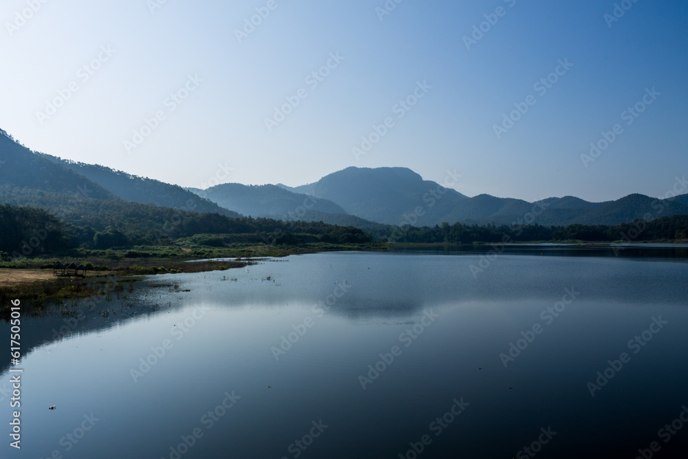 ChiangMai, Thailand. December, 07-2016: The available quantity of water has been reserved at the irrigation dam as the reasons of needing for agricultural purposes in remote districts.
