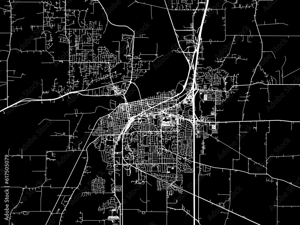 Vector road map of the city of Albany Oregon in the United States of America with white roads on a black background. Vector road map of the city of Albany Oregon in the United States of America with white roads on a black background.