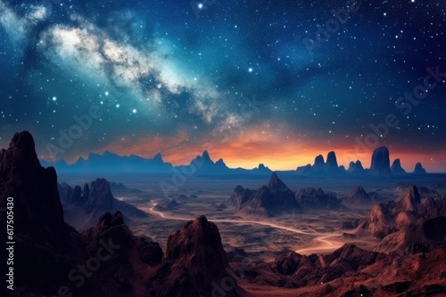 Mars with abstract stars space background