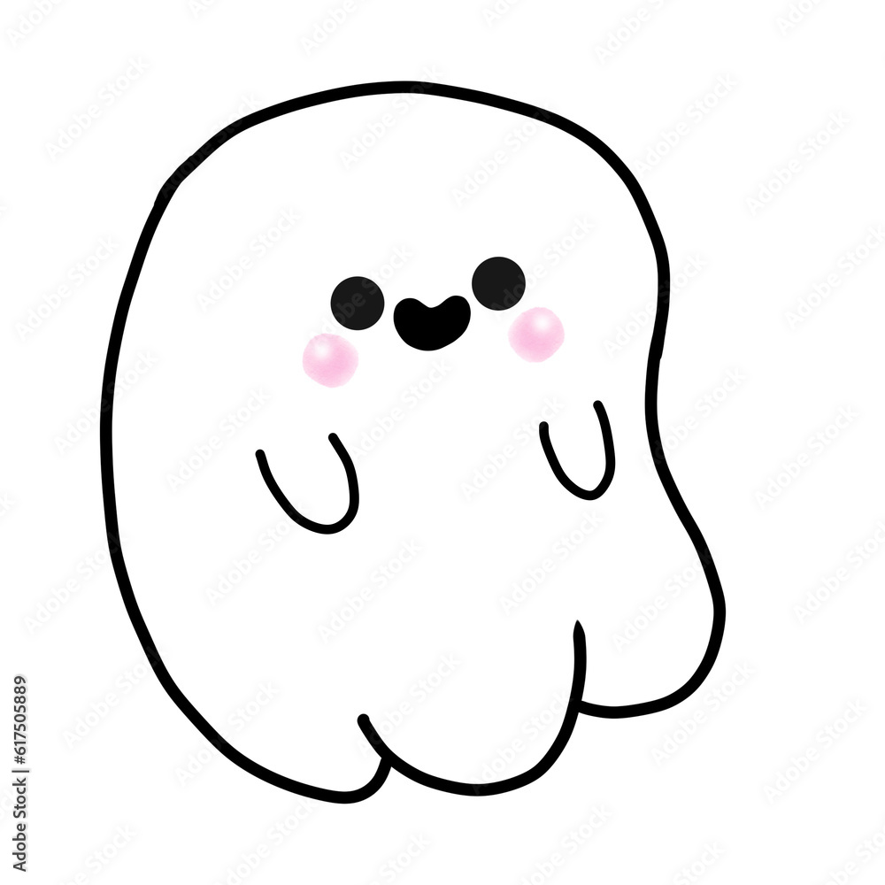 Cute Ghost watercolor cartoon Halloween element illustration Cute Ghost watercolor cartoon Halloween element illustration