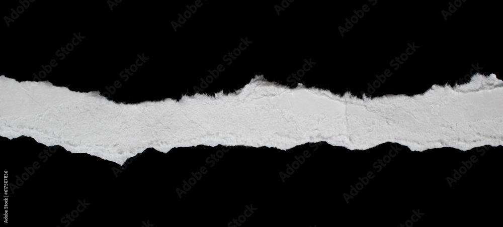 strip of white paper on a black background