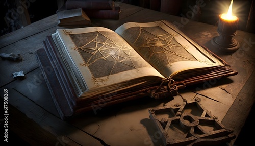 photo of old magic book in the mysterious house of a magician marginalia 