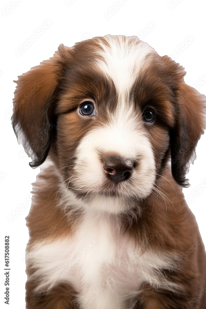 Close-up of a cute puppy dog sitting looking forward. On a transparent background - Generative AI
Close-up of a cute puppy dog sitting looking forward. On a transparent background - Generative AI