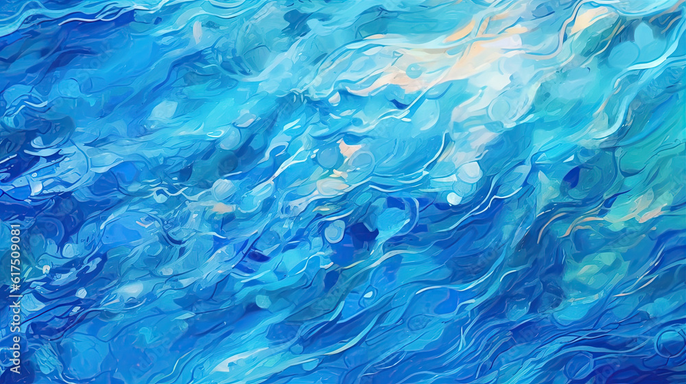 Blue abstract water waves background. Created with Generative AI Blue abstract water waves background. Created with Generative AI