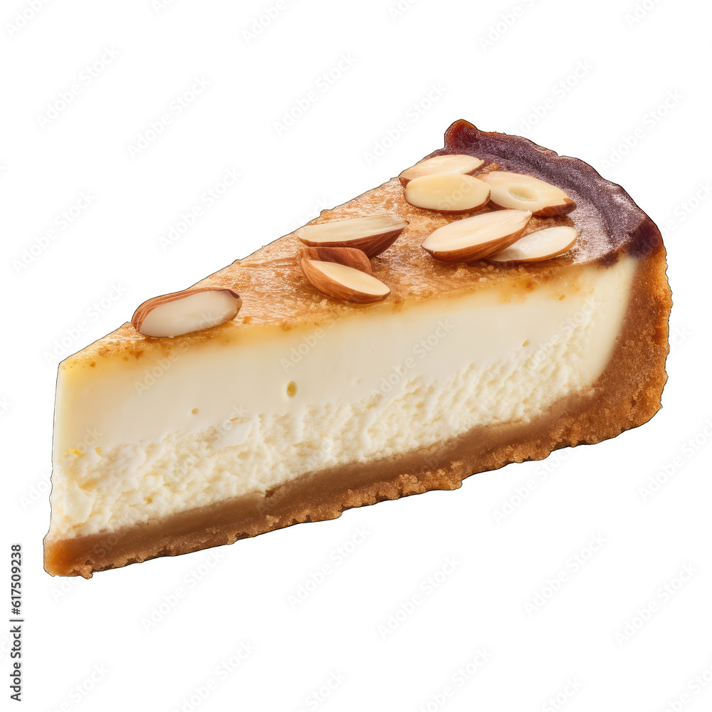 a delicious cheesecake topped with crunchy almonds a delicious cheesecake topped with crunchy almonds