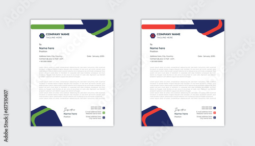 Minimal and clean business letterhead design template .