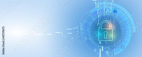 Cyber security and information or network protection. Future technology web services for business and internet project