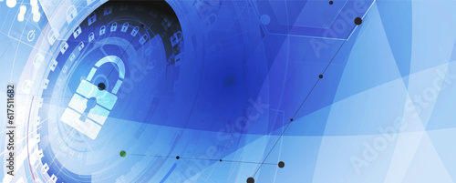 Cyber security and information or network protection. Future technology web services for business and internet project