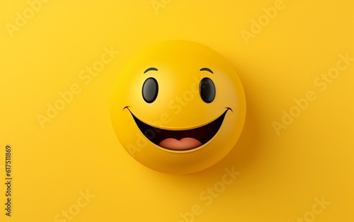 Concept with happy emoji. Colorful design, 3d, Generative Ai