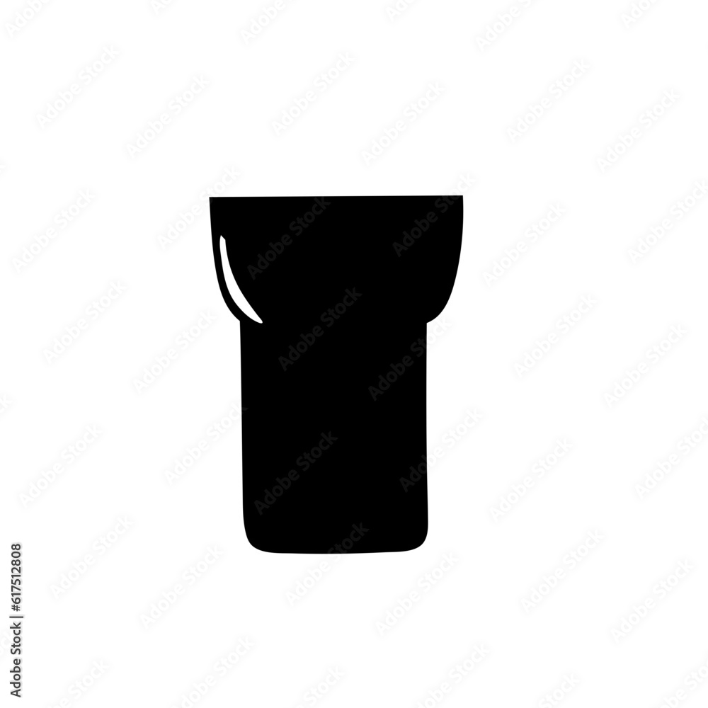 Black silhouette water glasses mugs vector illustration Black silhouette water glasses mugs vector illustration
