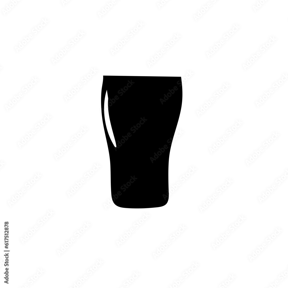 Black silhouette water glasses mugs vector illustration Black silhouette water glasses mugs vector illustration