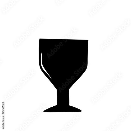 Black silhouette water glasses mugs vector illustration
