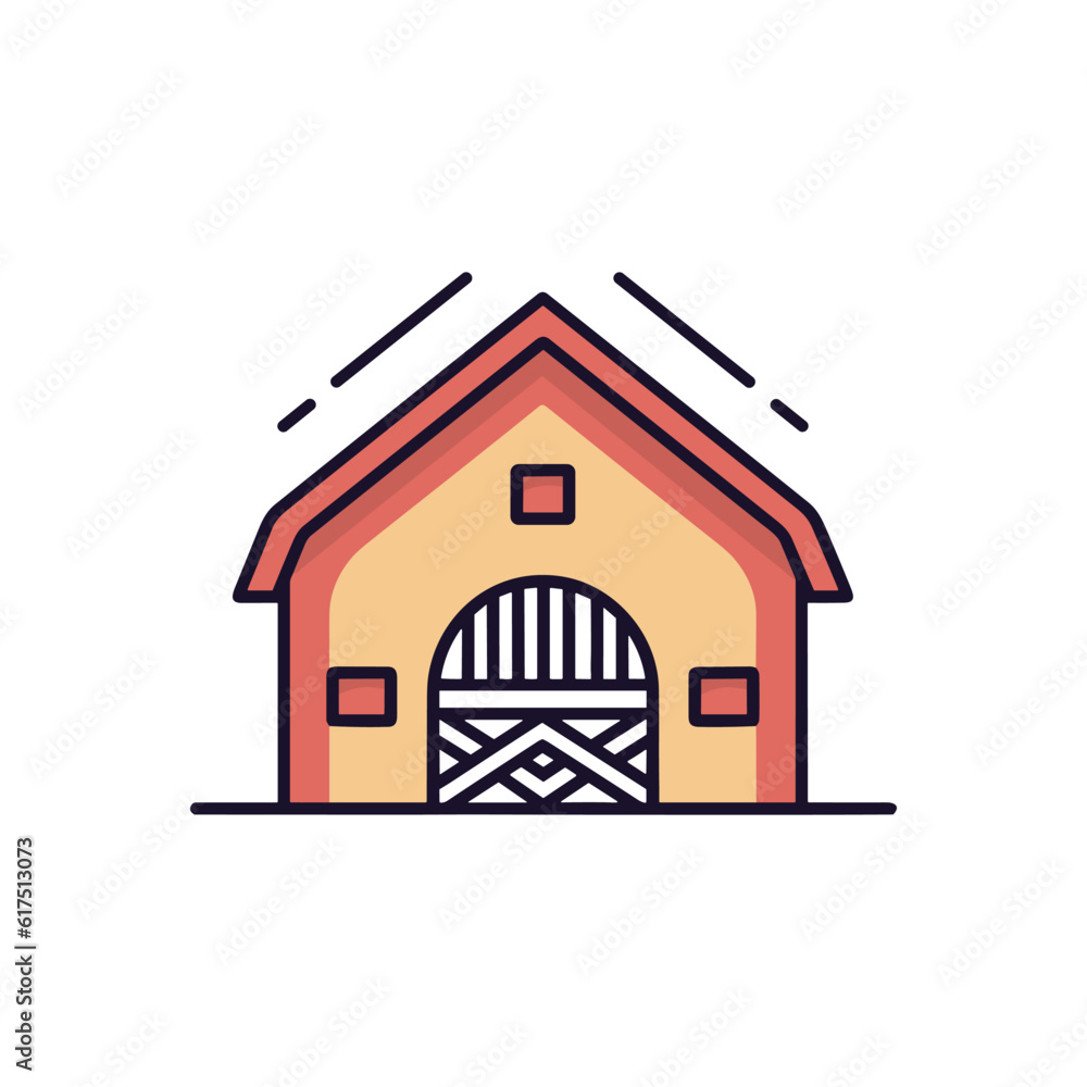 A building with a door and a fence A building with a door and a fence
