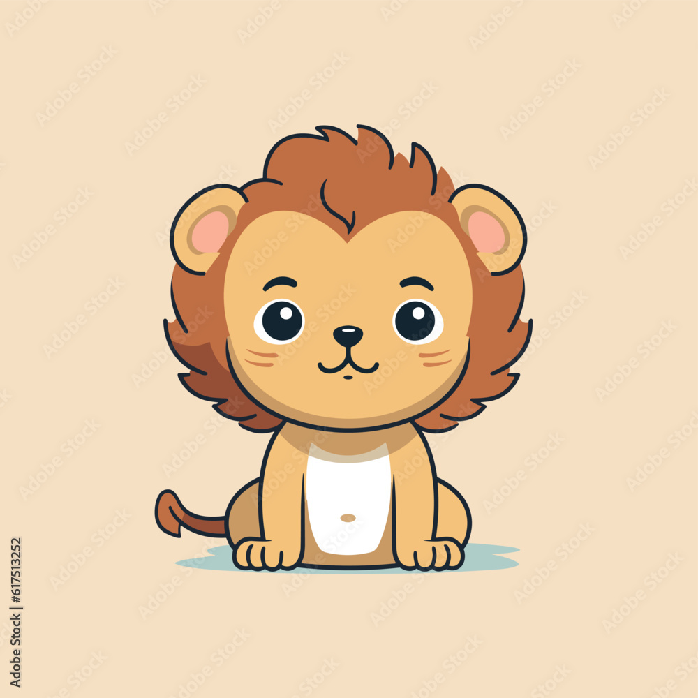 A cartoon lion sitting on the ground A cartoon lion sitting on the ground