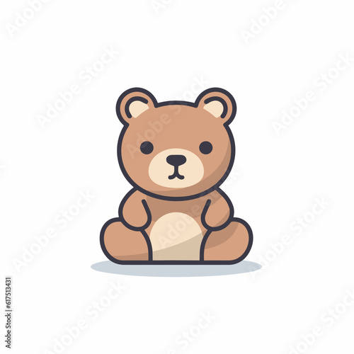 A brown teddy bear sitting on the ground