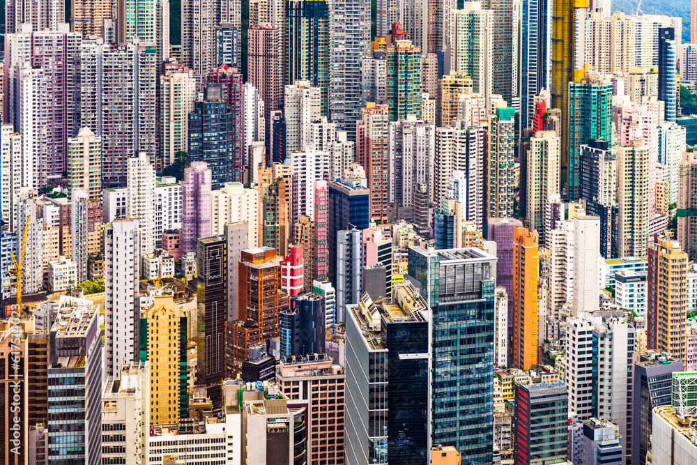 Hong Kong China dense cityscape