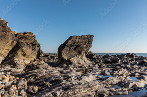 Rock formation at the Pointe du Payre (Vendee, France)