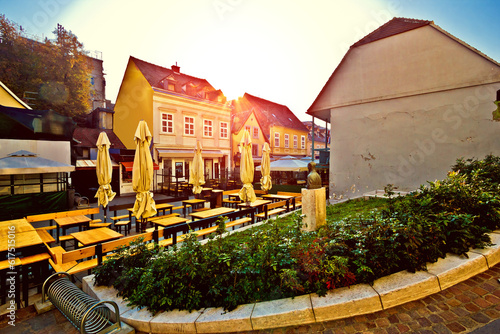 Old Tkalciceva street in Zagreb, capital of Croatia photo