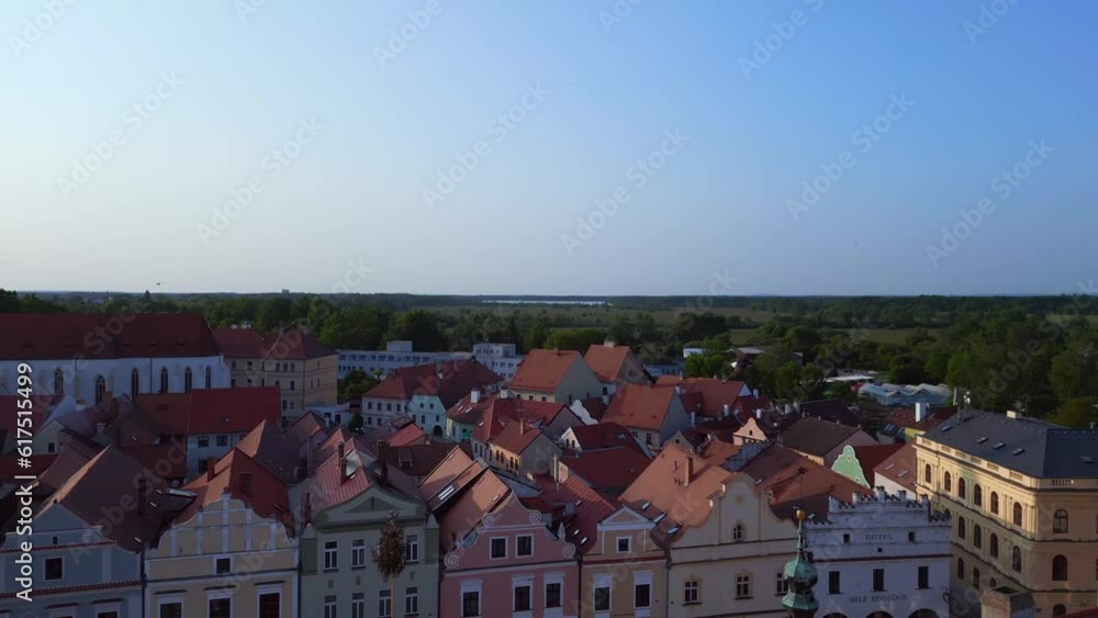 town Trebon Wittingau Bohemia czech republic Wonderful aerial view flight drone town Trebon Wittingau Bohemia czech republic Wonderful aerial view flight drone