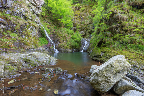 Canvas Print Landscape with Valea lui Stan canyon and river in Romania
