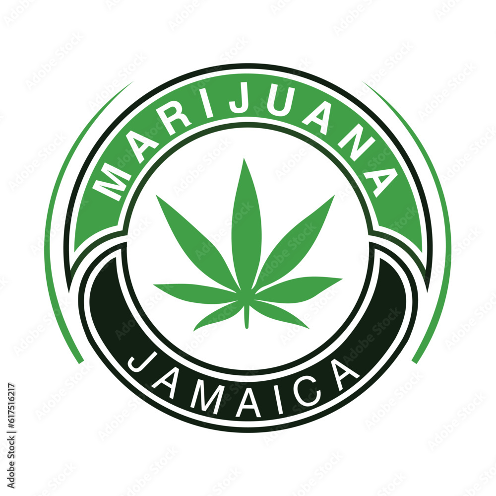 Marijuana logo with circle and classic concept Marijuana logo with circle and classic concept