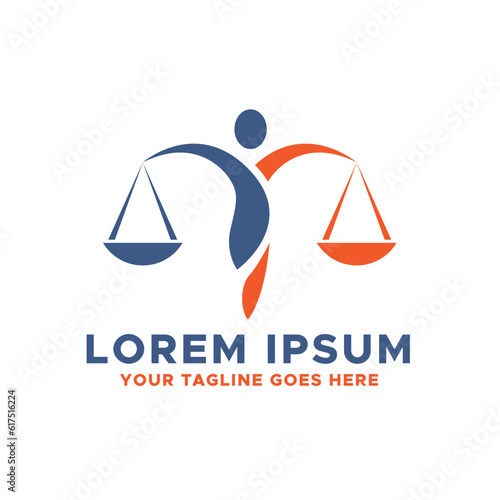 Law firm legal with scales logo icon vector template