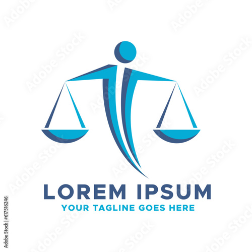 Law firm legal with scales logo icon vector template