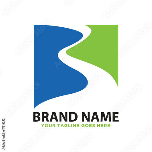Free Download The Elegant Letter B Logo with a River Merge Concept - GFXLoad