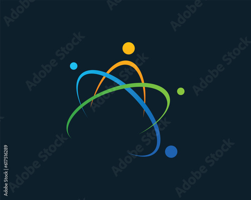Vector modern abstract element atomic molecule logo design template illustration