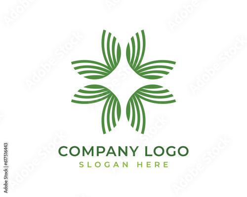Vector luxury abstract flower and leaf logo design template illustration