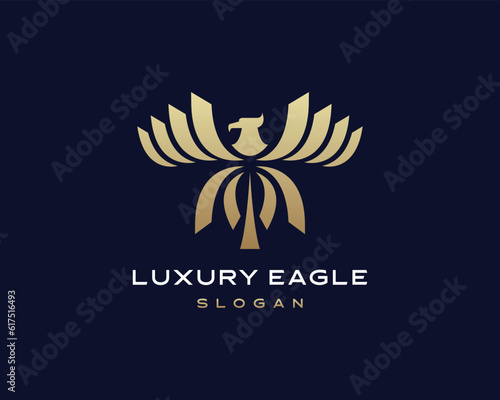 Vector luxury eagle logo design template illustration