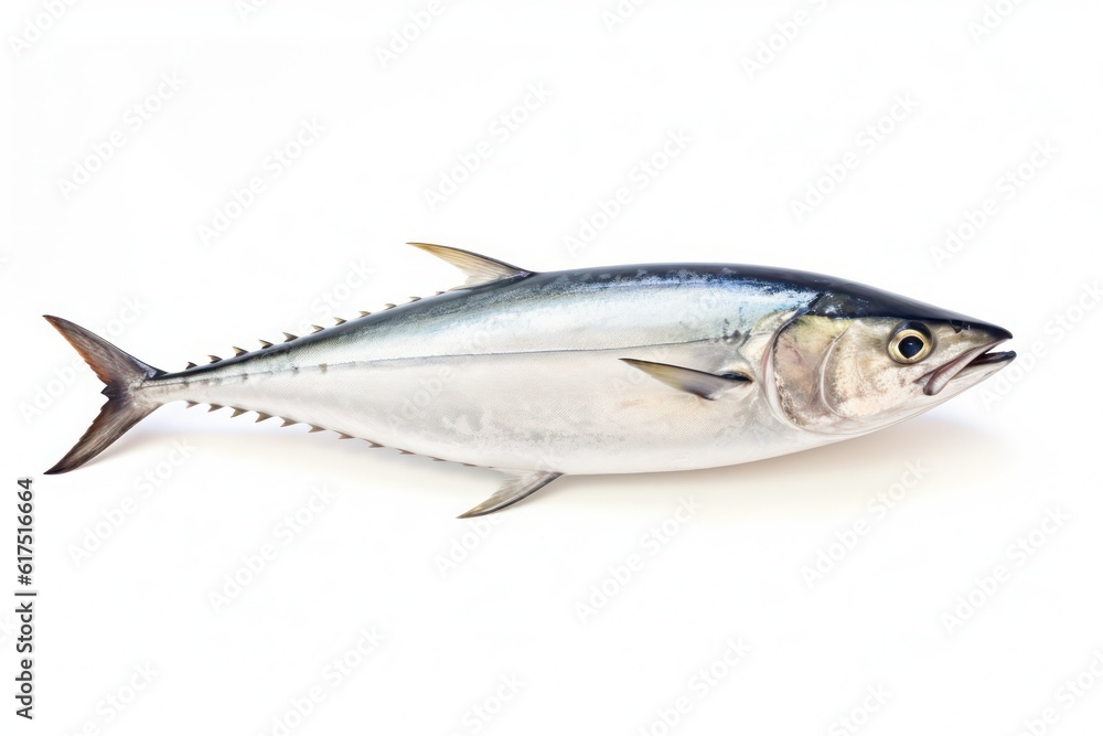 fresh bonito fish isolated on white background, created by Generative AI fresh bonito fish isolated on white background, created by Generative AI