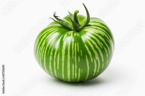 green zebra tomato isolated on white background  created by Generative AI