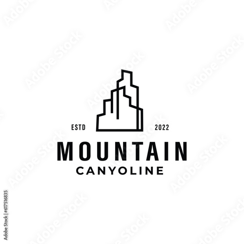 Vector canyone mountain logo design template illustration
