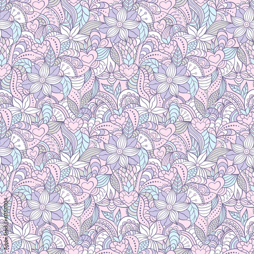 Illustration of colorful abstract seamless pattern.Floral pattern