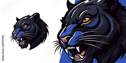 Sleek Black Panther Logo Mascot: Modern Vector Graphic for Competitive Teams
