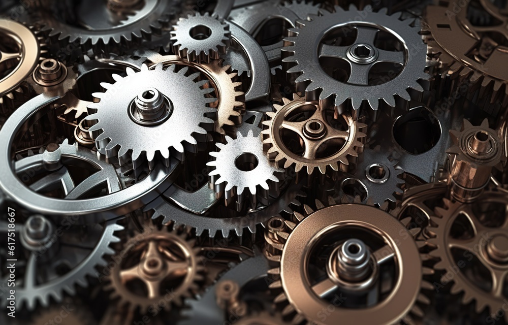 different sized gears working and turning in complex motion - teamwork, collaboration, efficiency concept different sized gears working and turning in complex motion - teamwork, collaboration, efficiency concept