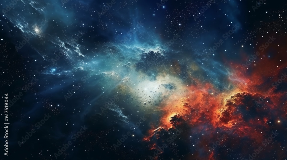 The Milky Way galaxy with stars and nebulae. AI generated