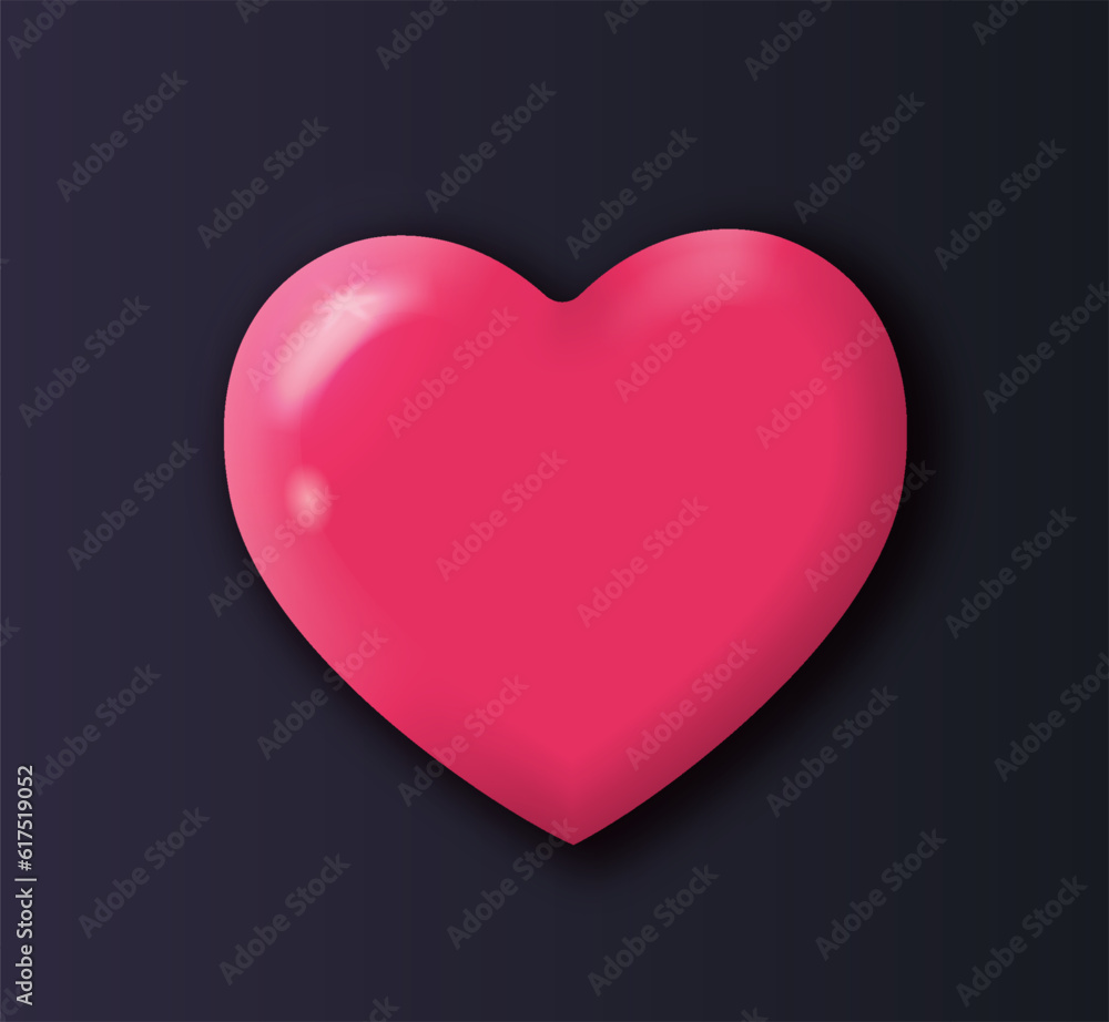 3D game heart icon concept