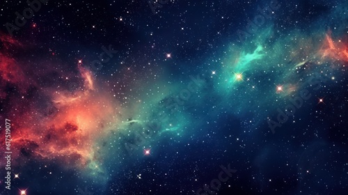 The Milky Way galaxy with stars and nebulae. AI generated © PandaStockArt