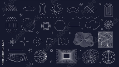 Abstract brutalism forms set