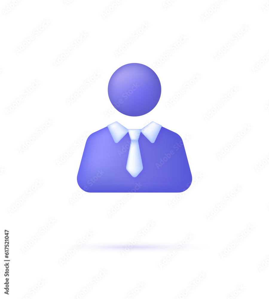 3D Avatar icon. Businessman in suit. Leader success, management concept. 3D Avatar icon. Businessman in suit. Leader success, management concept.