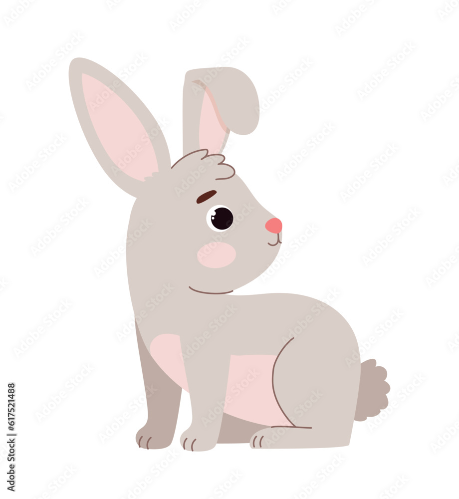 Forest grey rabbit vector concept Forest grey rabbit vector concept
