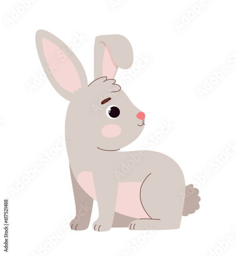 Forest grey rabbit vector concept