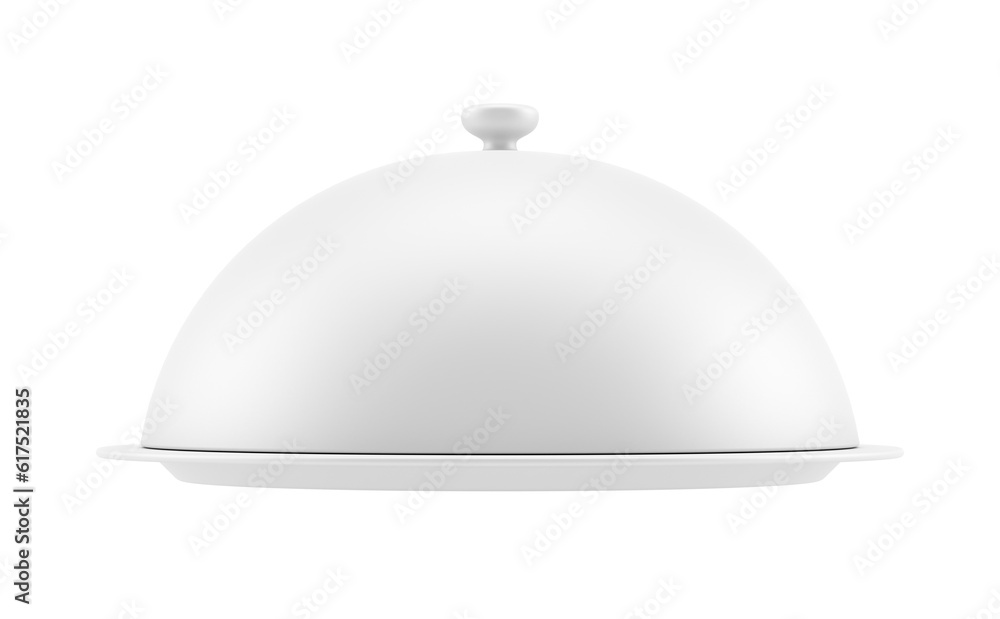 Closed cloche, isolated on white background. 3D illustration Closed cloche, isolated on white background. 3D illustration
