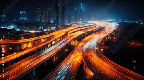 highway traffic at night