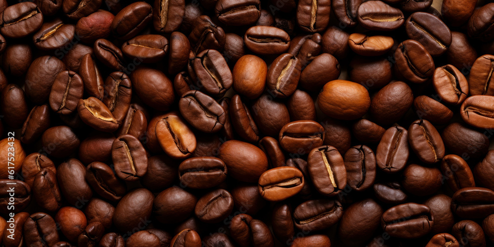 Naklejka premium coffee beans background wallpaper