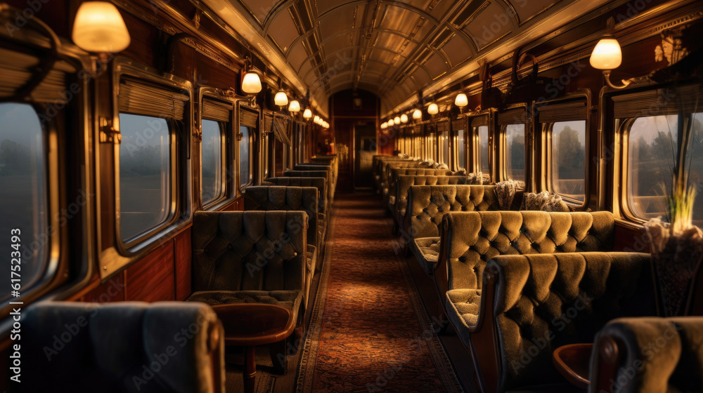 Fototapeta premium Luxurious and classic train interior
